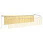 vidaXL Markise Manuell Einziehbar mit Rollo & LED 6x3 m Gelb & Weiß vidaXL Markise Manuell Einziehbar mit Rollo & LED 6x3 m Gelb & Weiß