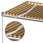 vidaXL Markise Manuell Einziehbar mit LED 6x3 m Gelb & Weiß vidaXL Markise Manuell Einziehbar mit LED 6x3 m Gelb & Weiß