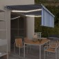 vidaXL Markise Automatisch mit Rollo LED Windsensor 4x3 m Blau & Weiß vidaXL Markise Automatisch mit Rollo LED Windsensor 4x3 m Blau & Weiß