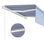 vidaXL Markise Automatisch mit Rollo LED Windsensor 4x3 m Blau & Weiß vidaXL Markise Automatisch mit Rollo LED Windsensor 4x3 m Blau & Weiß