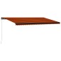 vidaXL Markise Manuell Einziehbar mit LED 600x300 cm Orange & Braun vidaXL Markise Manuell Einziehbar mit LED 600x300 cm Orange & Braun