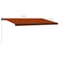vidaXL Markise Manuell Einziehbar mit LED 600x300 cm Orange & Braun vidaXL Markise Manuell Einziehbar mit LED 600x300 cm Orange & Braun