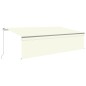 vidaXL Markise Manuell Einziehbar mit Rollo & LED 5x3 m Creme vidaXL Markise Manuell Einziehbar mit Rollo & LED 5x3 m Creme