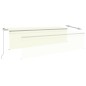 vidaXL Markise Manuell Einziehbar mit Rollo & LED 5x3 m Creme vidaXL Markise Manuell Einziehbar mit Rollo & LED 5x3 m Creme