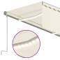 vidaXL Markise Manuell Einziehbar mit Rollo & LED 5x3 m Creme vidaXL Markise Manuell Einziehbar mit Rollo & LED 5x3 m Creme