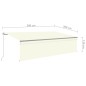 vidaXL Markise Manuell Einziehbar mit Rollo & LED 5x3 m Creme vidaXL Markise Manuell Einziehbar mit Rollo & LED 5x3 m Creme