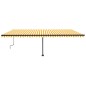 vidaXL Markise Manuell Einziehbar mit LED 600x350 cm Gelb und Weiß vidaXL Markise Manuell Einziehbar mit LED 600x350 cm Gelb und Weiß