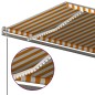 vidaXL Markise Manuell Einziehbar mit LED 600x350 cm Gelb und Weiß vidaXL Markise Manuell Einziehbar mit LED 600x350 cm Gelb und Weiß