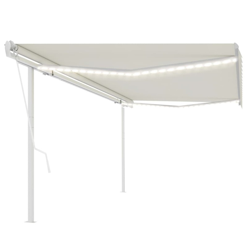 vidaXL Markise Automatisch mit LED & Windsensor 5x3 m Creme vidaXL Markise Automatisch mit LED & Windsensor 5x3 m Creme