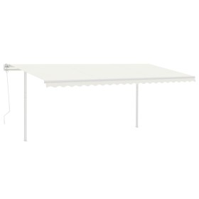 vidaXL Markise Automatisch mit LED & Windsensor 5x3 m Creme