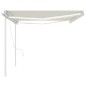 vidaXL Markise Automatisch mit LED & Windsensor 5x3 m Creme vidaXL Markise Automatisch mit LED & Windsensor 5x3 m Creme