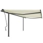 vidaXL Markise Manuell Einziehbar mit Pfosten 4x3,5 m Creme vidaXL Markise Manuell Einziehbar mit Pfosten 4x3,5 m Creme