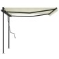 vidaXL Markise Manuell Einziehbar mit Pfosten 4x3,5 m Creme vidaXL Markise Manuell Einziehbar mit Pfosten 4x3,5 m Creme
