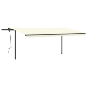 vidaXL Markise Manuell Einziehbar mit Pfosten 5x3,5 m Creme
