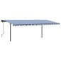 vidaXL Markise Manuell Einziehbar mit LED 6x3,5 m Blau und Weiß vidaXL Markise Manuell Einziehbar mit LED 6x3,5 m Blau und Weiß