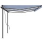 vidaXL Markise Manuell Einziehbar mit LED 6x3,5 m Blau und Weiß vidaXL Markise Manuell Einziehbar mit LED 6x3,5 m Blau und Weiß