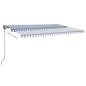 vidaXL Markise Manuell Einziehbar mit LED 6x3 m Blau und Weiß vidaXL Markise Manuell Einziehbar mit LED 6x3 m Blau und Weiß