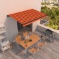vidaXL Markise Manuell Einziehbar 450x350 cm Orange und Braun vidaXL Markise Manuell Einziehbar 450x350 cm Orange und Braun