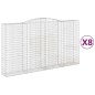 vidaXL Gabionen mit Hochbogen 8 Stk. 400x50x220/240cm Verzinktes Eisen vidaXL Gabionen mit Hochbogen 8 Stk. 400x50x220/240cm Verzinktes Eisen