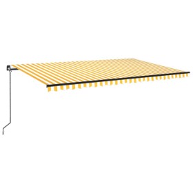 vidaXL Markise Manuell Einziehbar 500x300 cm Gelb und Weiß