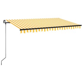 vidaXL Markise Manuell Einziehbar 400x350 cm Gelb und Weiß