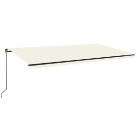 vidaXL Markise Manuell Einziehbar mit LED 600x350 cm Creme