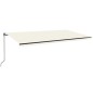 vidaXL Markise Manuell Einziehbar mit LED 600x350 cm Creme vidaXL Markise Manuell Einziehbar mit LED 600x350 cm Creme