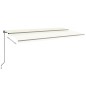 vidaXL Markise Manuell Einziehbar mit LED 600x350 cm Creme vidaXL Markise Manuell Einziehbar mit LED 600x350 cm Creme