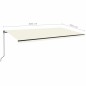 vidaXL Markise Manuell Einziehbar mit LED 600x350 cm Creme vidaXL Markise Manuell Einziehbar mit LED 600x350 cm Creme