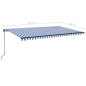 vidaXL Markise Manuell Einziehbar 500x350 cm Blau und Weiß vidaXL Markise Manuell Einziehbar 500x350 cm Blau und Weiß