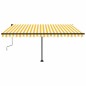 vidaXL Standmarkise Einziehbar Handbetrieben 450x300 cm Gelb/Weiß vidaXL Standmarkise Einziehbar Handbetrieben 450x300 cm Gelb/Weiß