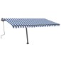 vidaXL Standmarkise Einziehbar Handbetrieben 450x350 cm Blau/Weiß vidaXL Standmarkise Einziehbar Handbetrieben 450x350 cm Blau/Weiß