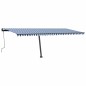 vidaXL Markise Manuell Einziehbar mit LED 600x350 cm Blau und Weiß vidaXL Markise Manuell Einziehbar mit LED 600x350 cm Blau und Weiß