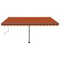 vidaXL Markise Manuell Einziehbar mit LED 400x300 cm Orange und Braun vidaXL Markise Manuell Einziehbar mit LED 400x300 cm Orange und Braun