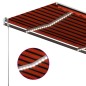vidaXL Markise Manuell Einziehbar mit LED 400x300 cm Orange und Braun vidaXL Markise Manuell Einziehbar mit LED 400x300 cm Orange und Braun