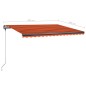 vidaXL Markise Manuell Einziehbar mit LED 400x300 cm Orange und Braun vidaXL Markise Manuell Einziehbar mit LED 400x300 cm Orange und Braun