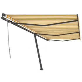 vidaXL Standmarkise Manuell Einziehbar 600x300 cm Gelb/Weiß