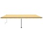 vidaXL Standmarkise Manuell Einziehbar 600x300 cm Gelb/Weiß vidaXL Standmarkise Manuell Einziehbar 600x300 cm Gelb/Weiß