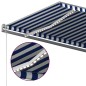 vidaXL Markise Manuell Einziehbar mit LED 600x300 cm Blau und Weiß vidaXL Markise Manuell Einziehbar mit LED 600x300 cm Blau und Weiß