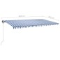 vidaXL Markise Manuell Einziehbar mit LED 600x300 cm Blau und Weiß vidaXL Markise Manuell Einziehbar mit LED 600x300 cm Blau und Weiß