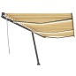 vidaXL Markise Manuell Einziehbar mit LED 600x300 cm Gelb Weiß vidaXL Markise Manuell Einziehbar mit LED 600x300 cm Gelb Weiß