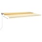 vidaXL Markise Manuell Einziehbar mit LED 600x300 cm Gelb Weiß vidaXL Markise Manuell Einziehbar mit LED 600x300 cm Gelb Weiß