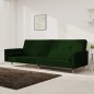 vidaXL Schlafsofa 2-Sitzer mit 2 Kissen Dunkelgrün Samt vidaXL Schlafsofa 2-Sitzer mit 2 Kissen Dunkelgrün Samt