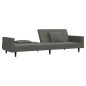 vidaXL Schlafsofa 2-Sitzer mit 2 Kissen Dunkelgrau Samt vidaXL Schlafsofa 2-Sitzer mit 2 Kissen Dunkelgrau Samt