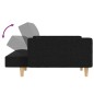 vidaXL Schlafsofa 2-Sitzer mit 2 Kissen Schwarz Stoff vidaXL Schlafsofa 2-Sitzer mit 2 Kissen Schwarz Stoff