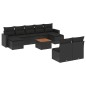 vidaXL 10-tlg. Garten-Sofagarnitur mit Kissen Schwarz Poly Rattan vidaXL 10-tlg. Garten-Sofagarnitur mit Kissen Schwarz Poly Rattan