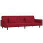 vidaXL Schlafsofa 2-Sitzer mit 2 Kissen Weinrot Samt vidaXL Schlafsofa 2-Sitzer mit 2 Kissen Weinrot Samt