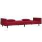 vidaXL Schlafsofa 2-Sitzer mit 2 Kissen Weinrot Samt vidaXL Schlafsofa 2-Sitzer mit 2 Kissen Weinrot Samt