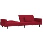 vidaXL Schlafsofa 2-Sitzer mit 2 Kissen Weinrot Samt vidaXL Schlafsofa 2-Sitzer mit 2 Kissen Weinrot Samt