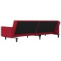 vidaXL Schlafsofa 2-Sitzer mit 2 Kissen Weinrot Samt vidaXL Schlafsofa 2-Sitzer mit 2 Kissen Weinrot Samt